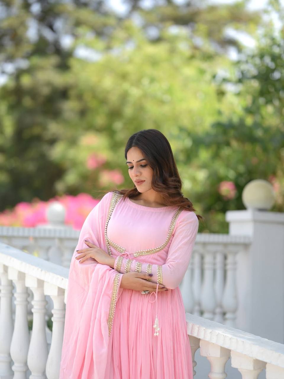 The Sovereign Rosewater Flared Anarkali
